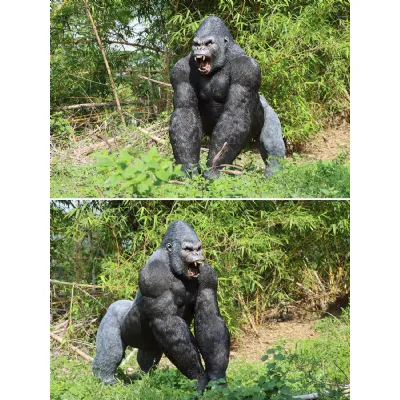 Modern Black Polyresin Gorilla Sculpture 156cm