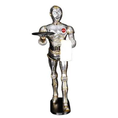 Walking Android Waiter With Tray 186cm