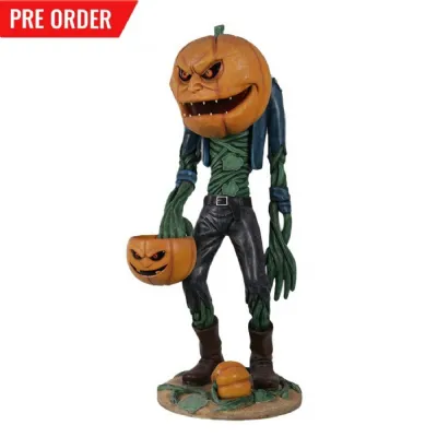 Orange Fibreglass Statue Pumpkin Man with Candy Holder