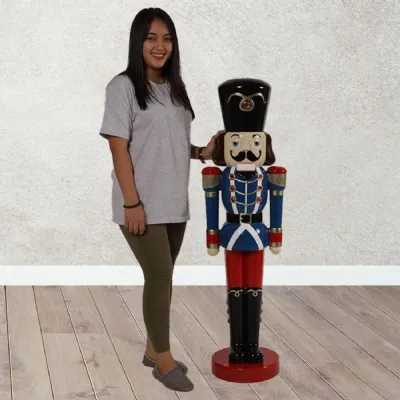 Large 122cm Tall Red Fibreglass Christmas Nutcracker Soldier