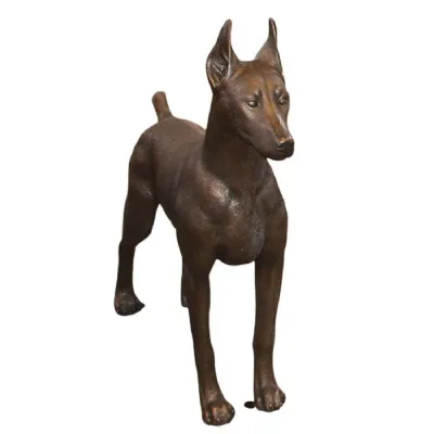 Standing Doberman Bronze Finish 109cm