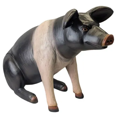 Large Sitting Pig 115cm Saddleback