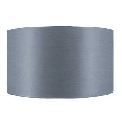 40cm Steel Grey Silk Lined Cylinder Shade