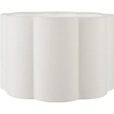 Bloom 45cm White Handloom Scalloped Cylinder Shade