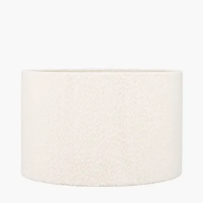 Rouen 50cm White Boucle Cylinder Shade