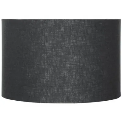 50cm Black Self Lined Linen Drum Shade