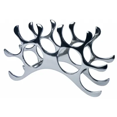 9 Bottle Wine Rack Cast Aluminium Nickel Plated Finish 39cm