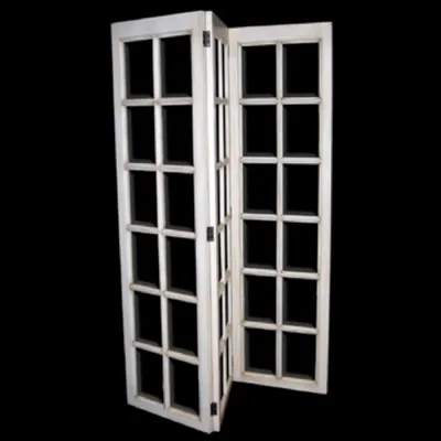 Paravent Hollanddais XVIII 3 Door Full Glass 185cm (White)