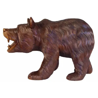Brown Hand Carved Wooden Walking Bear 65cm