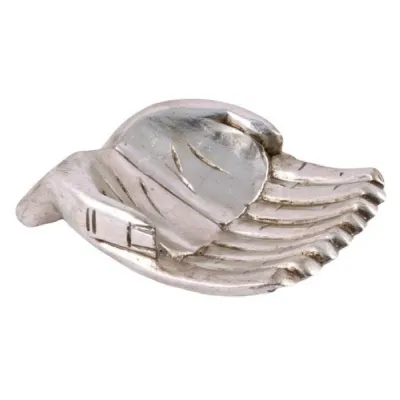 Wooden Hand Bowl 24cm (MIN 2) Antique Silver Finish