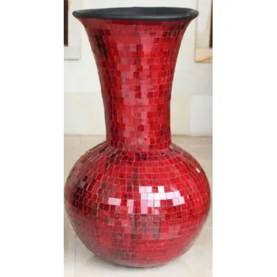 Mosaic Glass & Terracotta Vase 100cm