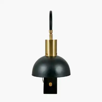 Matt Black Domed Task Wall Light