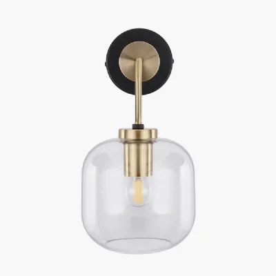 Florence Black Metal and Glass Wall Light
