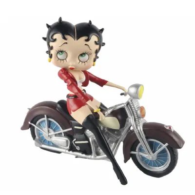 Modern Red Jacket Betty Boop Decorative Motorbike Figurine 31cm