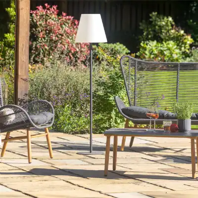 Grey Metal Outdoor Garden Floor Lamp