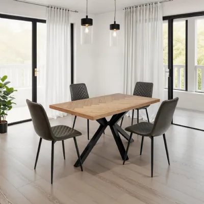SET OF 6 GREY PU DINING CHAIR