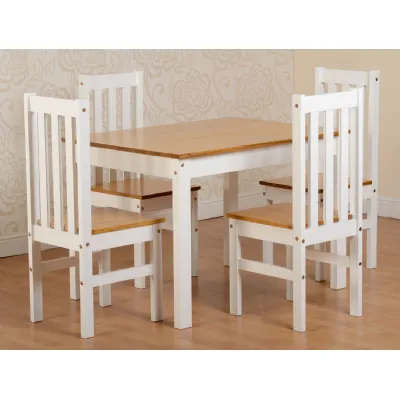 Ludlow 1+4 Dining Set White Oak Lacquer