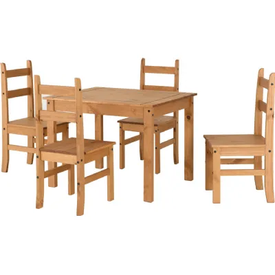 Corona Budget Dining Set Distressed Waxed Pine