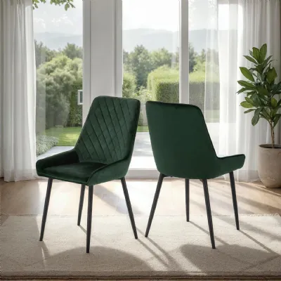 Avery Chair (Box of 2) Emerald Green Velvet