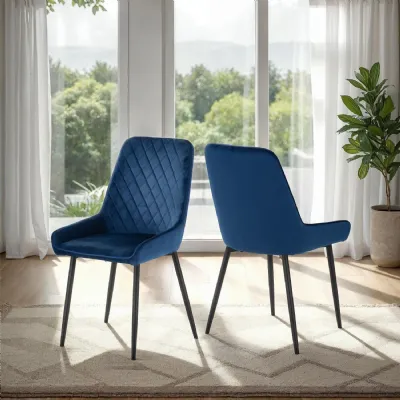 Avery Chair (Box of 2) Sapphire Blue Velvet