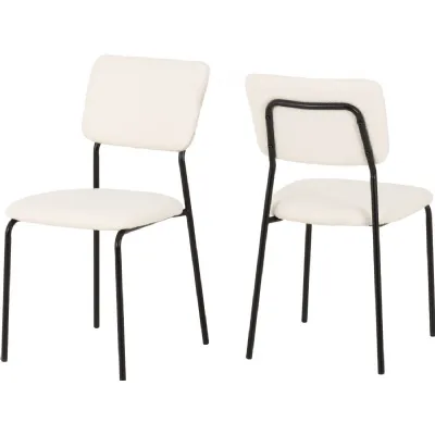 Sheldon Chair (Box of 4) Ivory Boucle Fabric