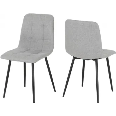 Fenton Chair (Box of 2) Light Grey Fabric