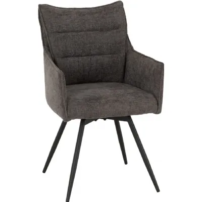 Lewis Carver Swivel Chair (2 Per Box) Grey Fabric