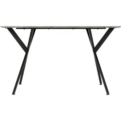 Athens Rectangular Dining Table Concrete Effect Black