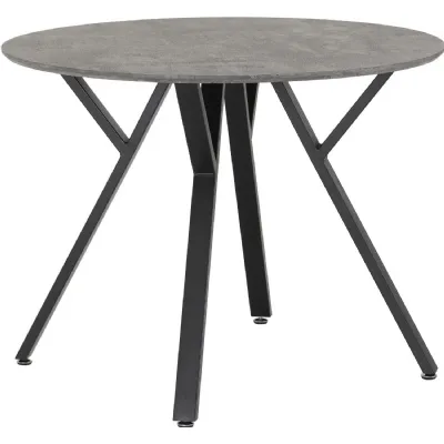 Athens Round Dining Table Concrete Effect Black