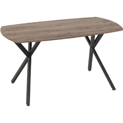 Athens Rectangular Dining Table Medium Oak Effect Black