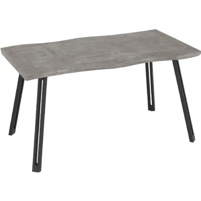 Quebec Wave Edge Dining Table Concrete Effect Black