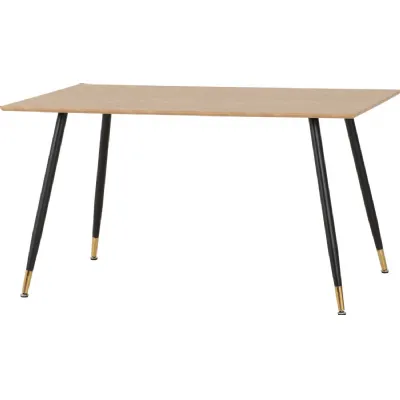 Hamilton Medium Dining Table Medium Oak Effect Black