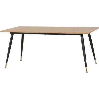Hamilton Large Dining Table Medium Oak Effect Black
