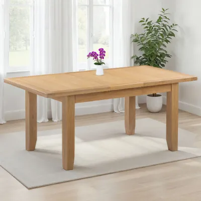 Natural Oak Rectangular Extending Dining Table 120 to 150cm