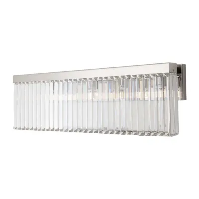 Crystal Fluted Sconce Wall Lamp with Polished Nickel Accent