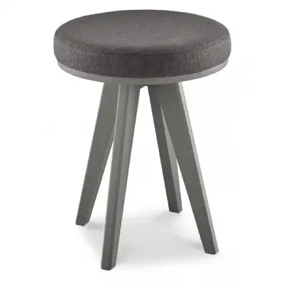 Oak Dark Grey Painted Dressing Table Stool Fabric Seat