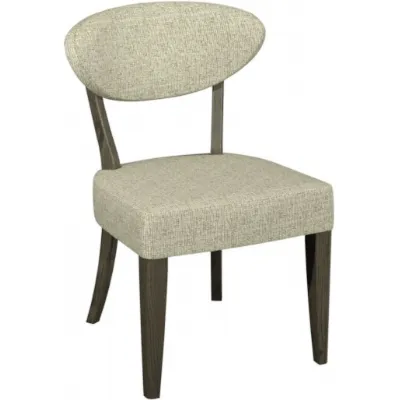 Oatmeal Fabric Upholstered Dining Chair Fumed Oak Frame