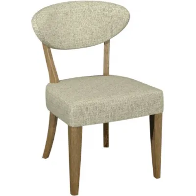 Oatmeal Fabric Upholstered Dining Chair Rustic Oak Frame
