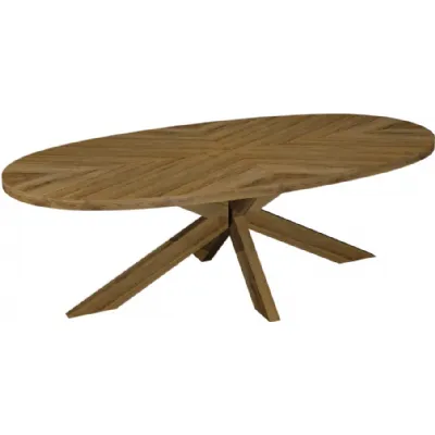 Rustic Oak 235cm Extra Large Oval Dining Table Wooden Legs