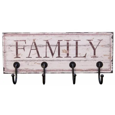 40cm Family Wall Hanger (4 Hooks)