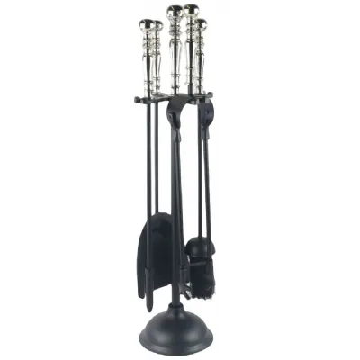 New Duchess Companion Set Black, Nickel Finish Top 61cm