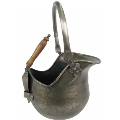 Bucket With Shovel Antique Pewter Finish 46cm