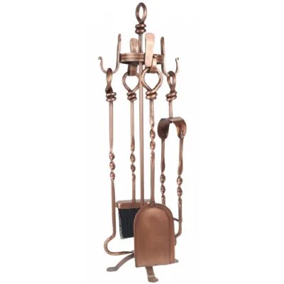 Twist Companion Set On Stand Copper Finish 69cm