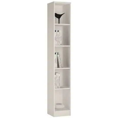 4 You Tall Narrow Bookcase in Pearl White