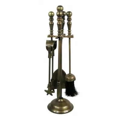 Fire Tool Set Antique Brass 51m