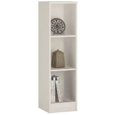 4 You Medium Narrow Bookcase in Pearl White