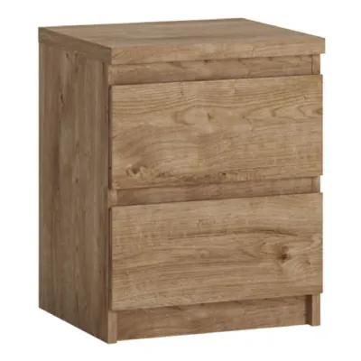 Fribo Bedside Cabinet 2 Drawer in Golden Ribbeck Oak