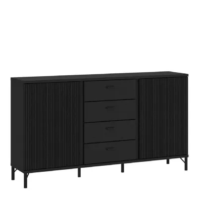 Lusaka Sideboard 2 Door 4 Drawer in Black Graphite