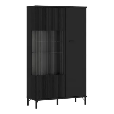 Lusaka Display Cabinet 2 Door in Black Graphite