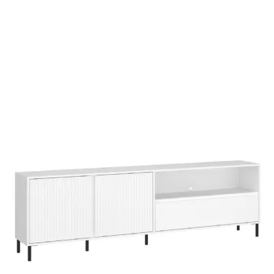 Avenale TV Cabinet 2 Door 1 Drawer in Alpine White High Gloss